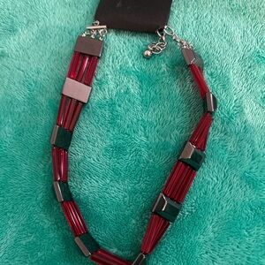 Elegant Red and Black Beaded Necklace